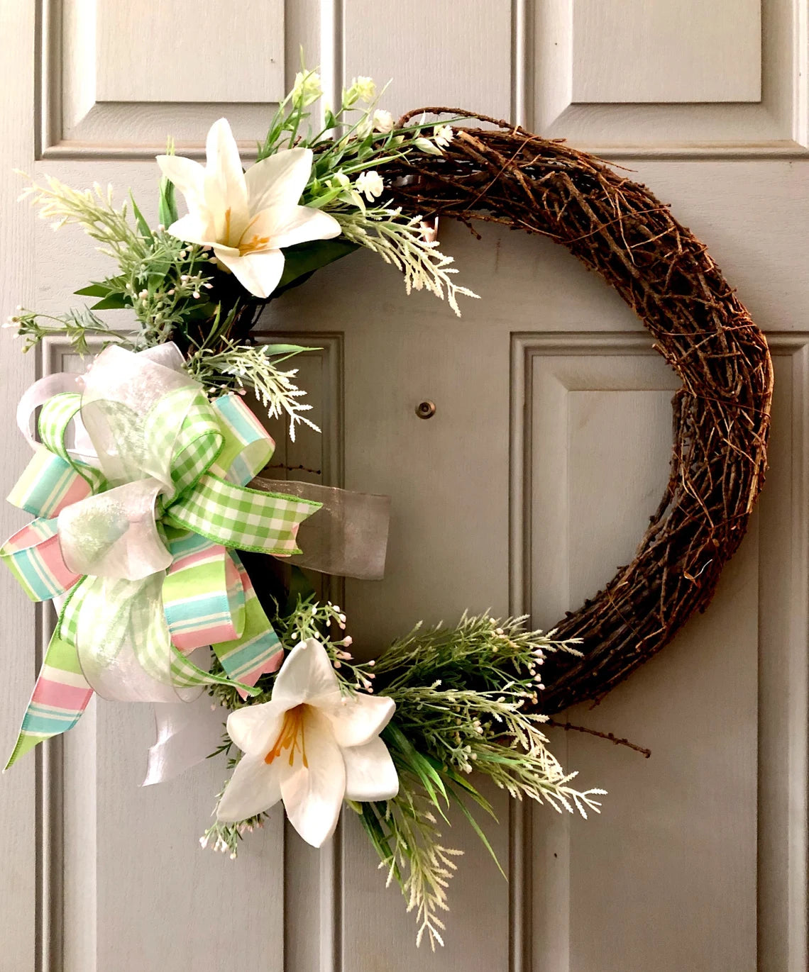 Spring Wreath for Front Door 20 inch Easter Summer Small Colorful